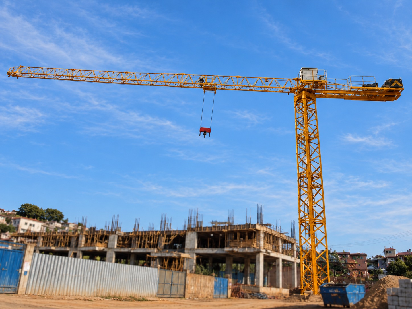 Crane operating at a construction site, Rack photo archive